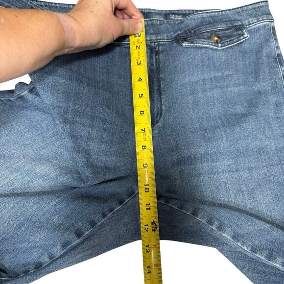 J Jill Jeans Women's Tab Waist Full Leg Crops Sz 12 Preppy Prep - Picture 8 of 8